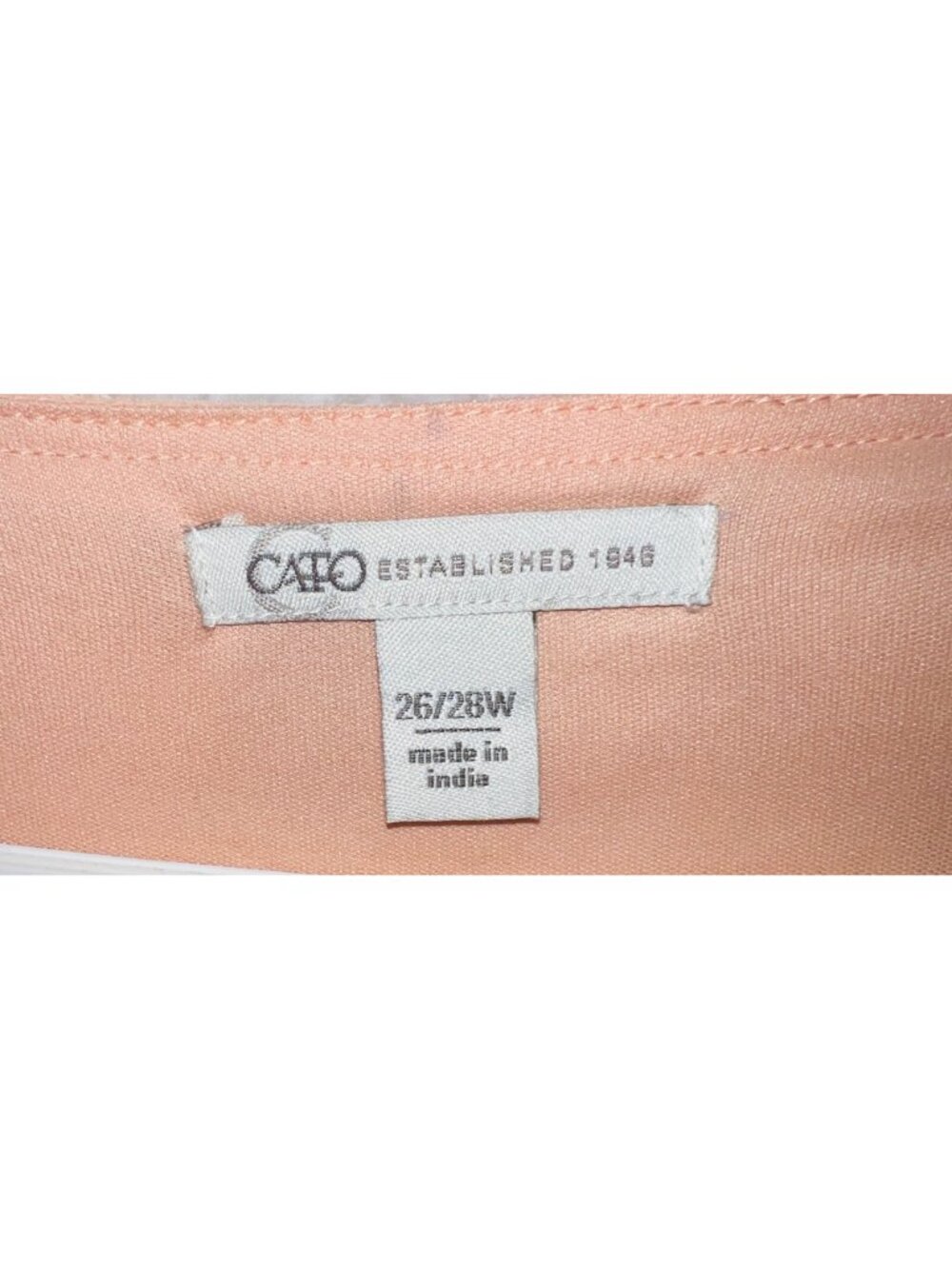 Cato Boho Plus Size 26/28W Peach Polka Dot Dress wBelt and Modest snap Polyester - Picture 4 of 6